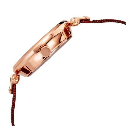 Anne Klein Quartz Analog Maroon Dial Metal Strap Watch for Women