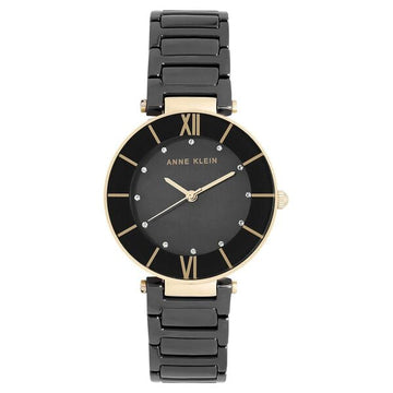 Anne Klein Quartz Analog Black Dial Ceramic Strap Watch for Women