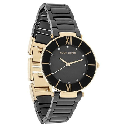 Anne Klein Quartz Analog Black Dial Ceramic Strap Watch for Women
