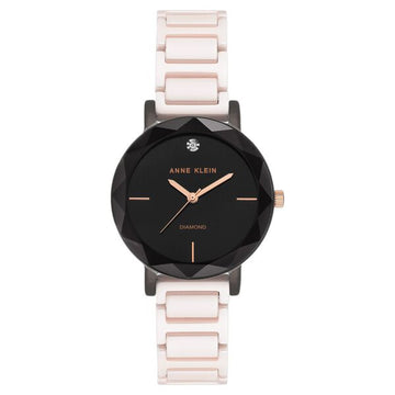 Anne Klein AK3365GYLP Womens Black Dial Metallic Analogue Watch