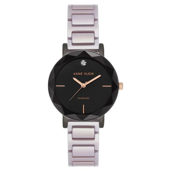 Anne Klein Womens Black Dial Metallic Analogue Watch
