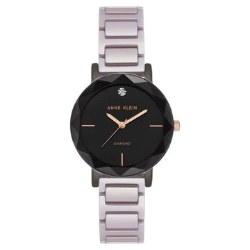 Anne Klein Womens Black Dial Metallic Analogue Watch