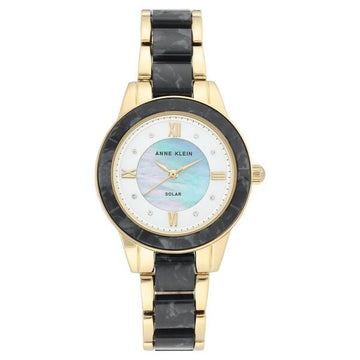 Anne Klein Quartz Analog Mother of Pearl Dial Plastic Strap Watch for Women