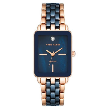 Anne Klein Quartz Analog Blue Dial Ceramic Strap Watch for Women