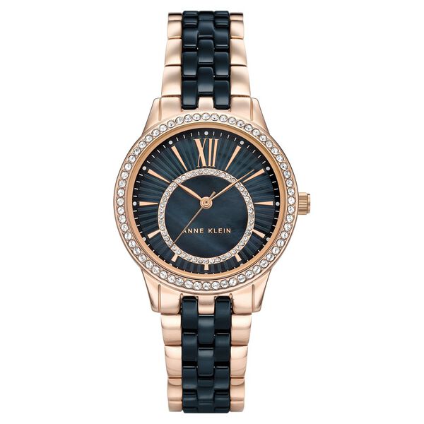Anne Klein Women'S Ceramic Blue Dial Blue Ceramic Watch Ak3672Nvrg