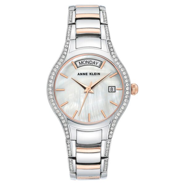Anne Klein Mother Of Pearl Dial Metal Strap Watch Ak3715Mprt