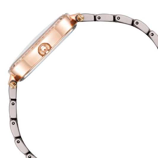 Anne Klein Quartz Analog Brown Dial Brown & Rose Gold Ceramic Strap Watch For Women