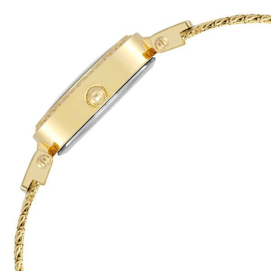 Anne Klein Quartz Analog White Dial Golden Metal Strap Watch For Women