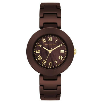 Anne Klein Quartz Analog Brown Dial Ceramic Strap Watch for Women