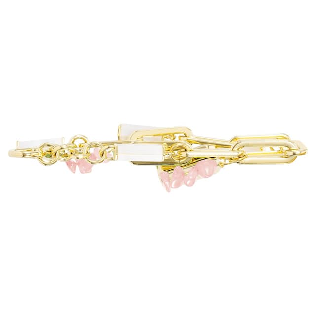 Anne Klein Watch Studded with Rose quartz Gemstone Bracelet, Pink Dial for Women AK4108RQCHW