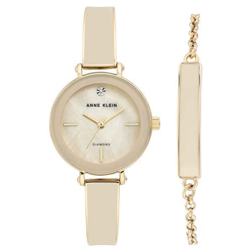 Anne Klein Quartz Analog Champagne Dial Two Toned Metal Strap Watch For Women