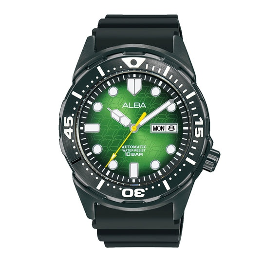 AL4445X1 Green Dial with Black Rotating Strap Mechanical