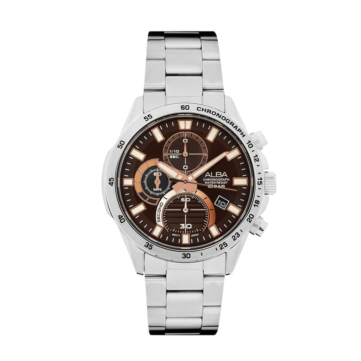 ALBA AM3967X1 Walnut Brown Chronograph Watch