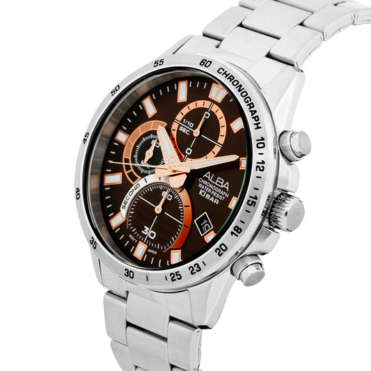 ALBA AM3967X1 Walnut Brown Chronograph Watch