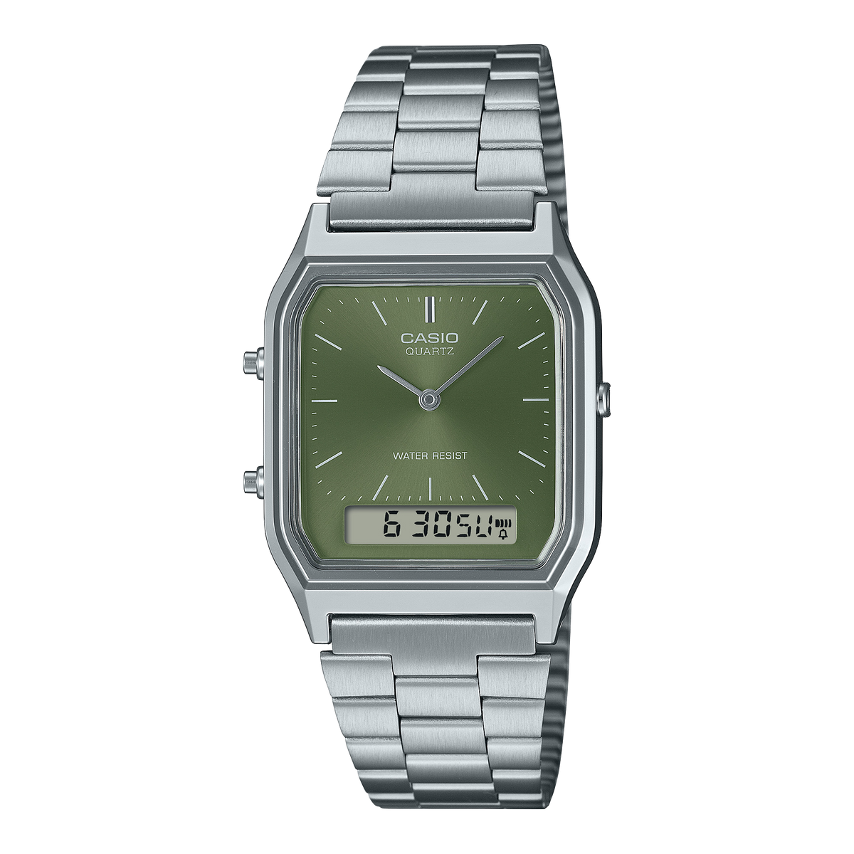 Casio Vintage AQ-230A-3AMQY – front three-quarter view