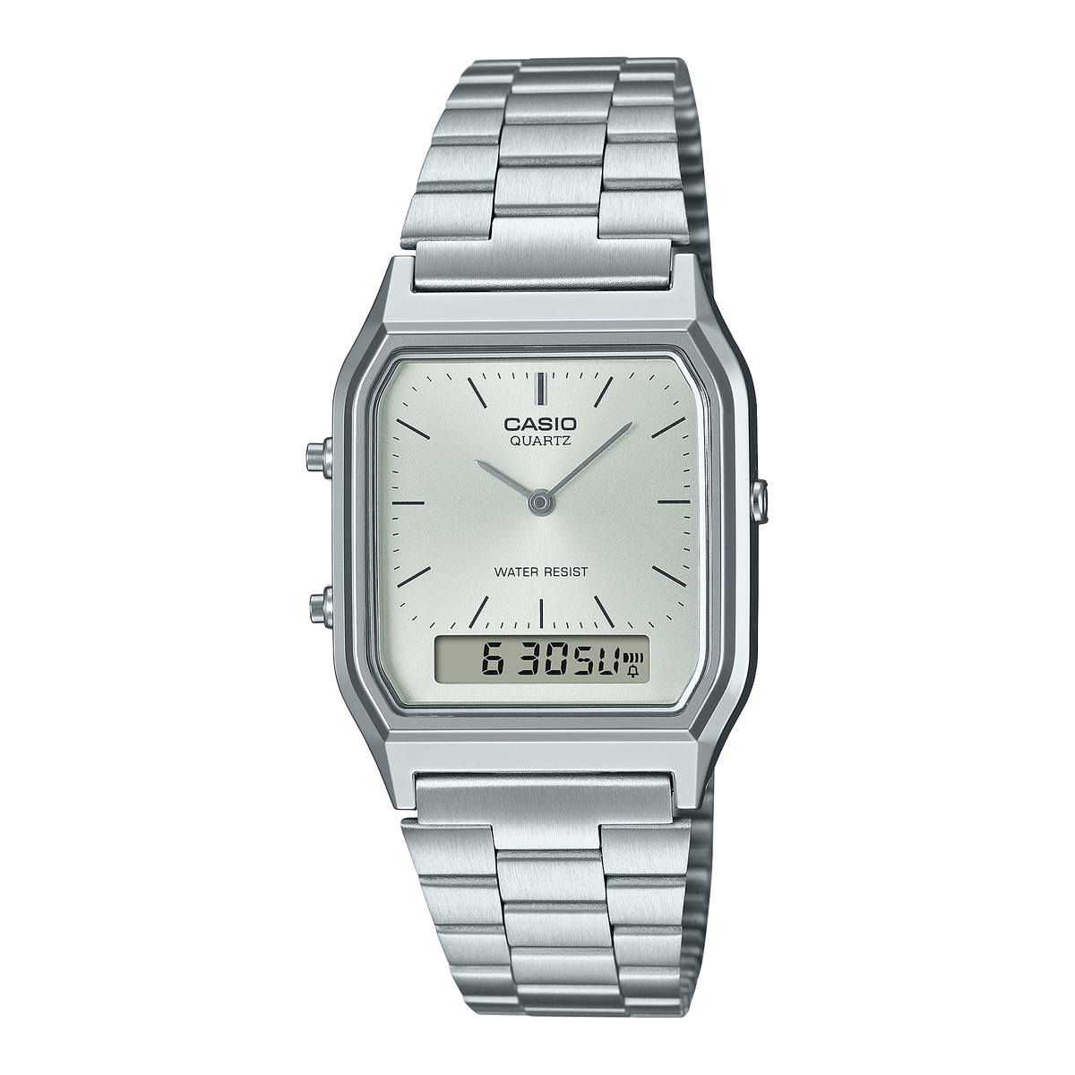 Casio Vintage AQ-230A-7AMQY – front three-quarter view