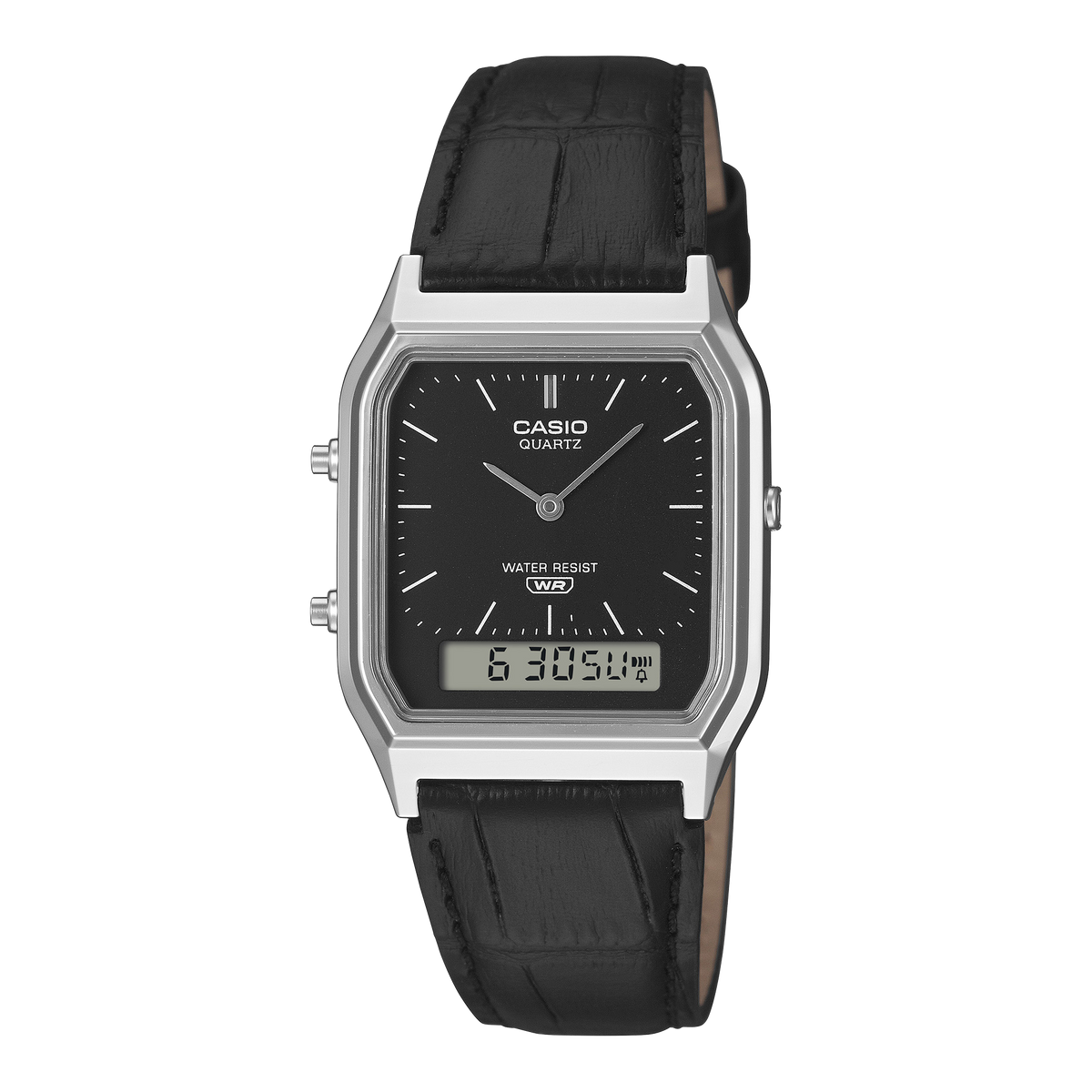 Casio Vintage AQ-230EL-1A – front three-quarter view