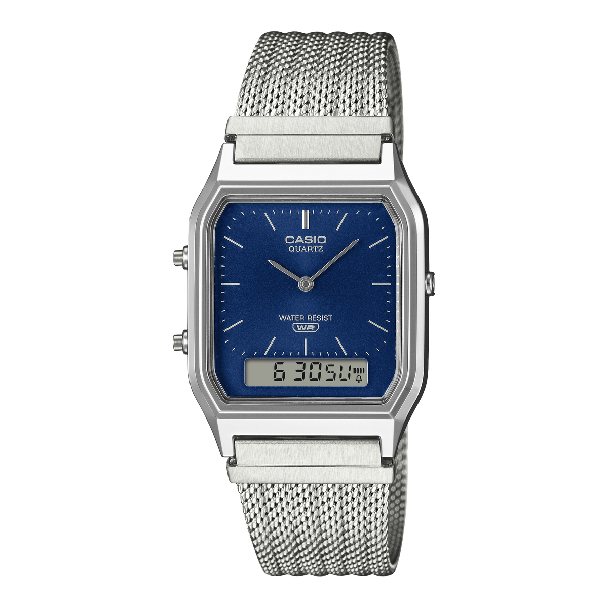 Casio Vintage AQ-230EM-2A – front three-quarter view