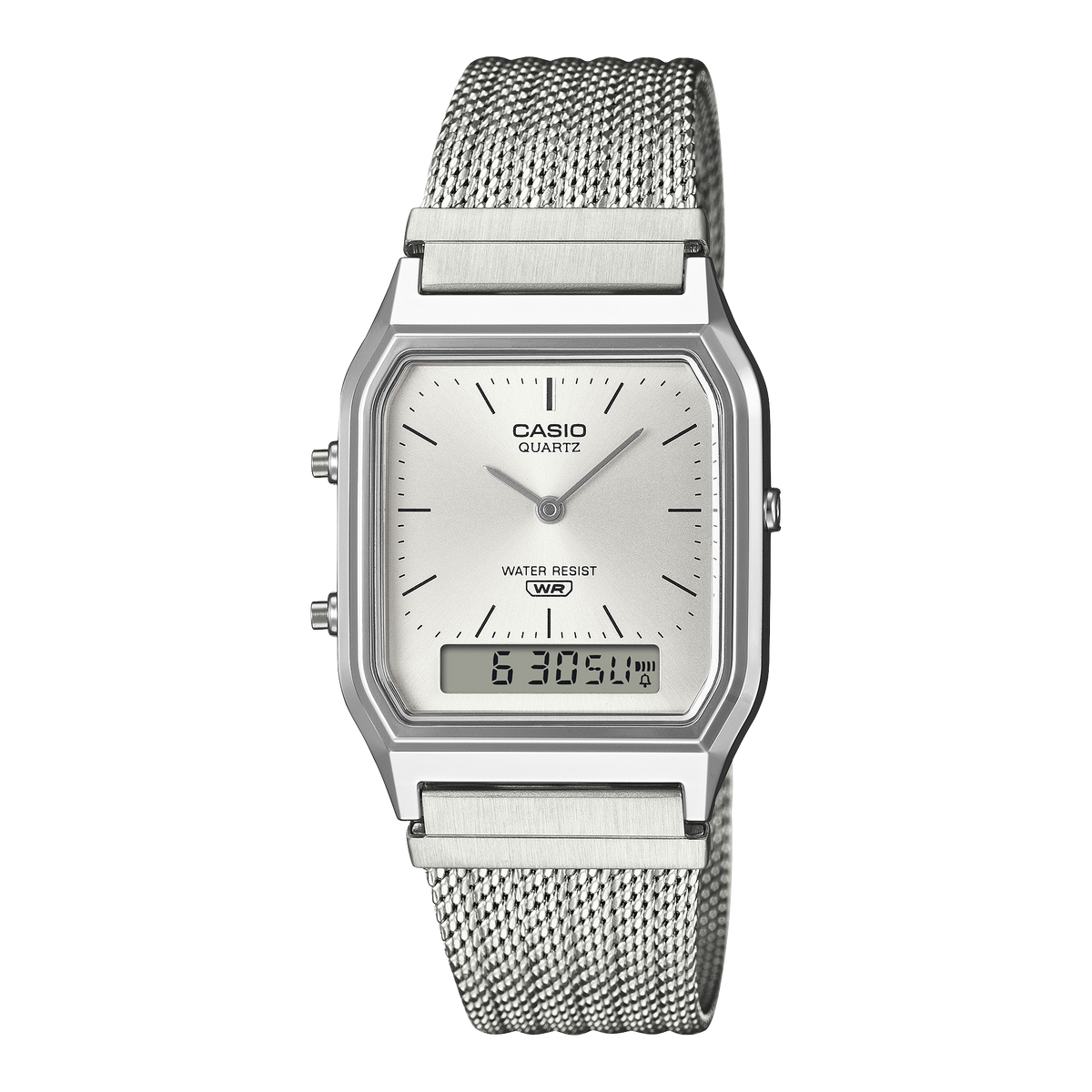 Casio Vintage AQ-230EM-7A – front three-quarter view