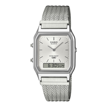 Casio Vintage AQ-230EM-7A – front three-quarter view