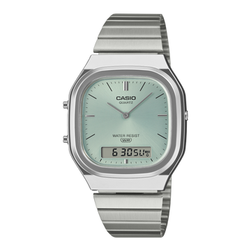 Casio Vintage AQ-240E-2A – front three-quarter view