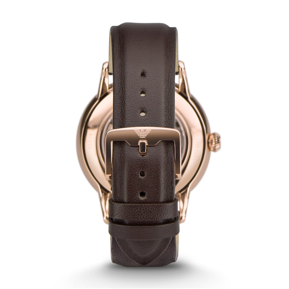 Emporio Armani Swiss Automatic Brown Leather Watch ARS5102
