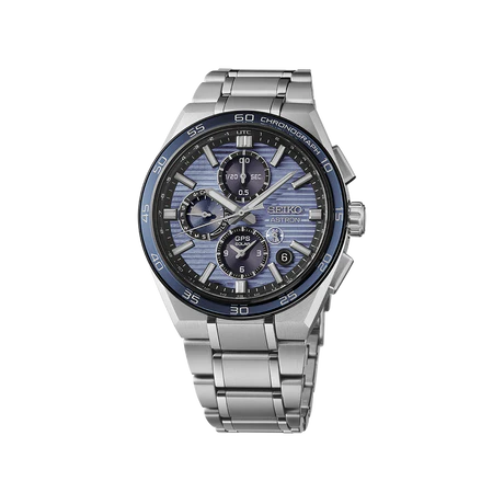 Seiko SSH175J1 Astron GPS Solar Dual-Time Chronograph in Slate Blue