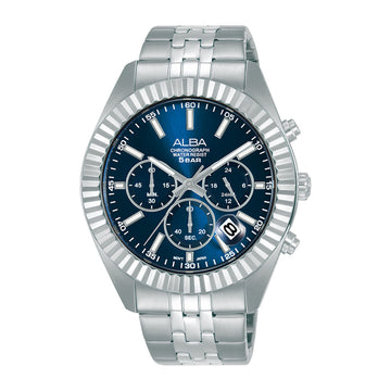 ALBA Men's Hand Watch PRESTIGE Stainless Band, Blue Dial AT3H17X1 - Kamal Watch Company