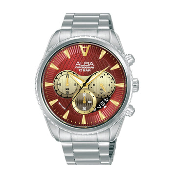 AT3J11X1 Red Textured Dial Chronograph - Kamal Watch Company