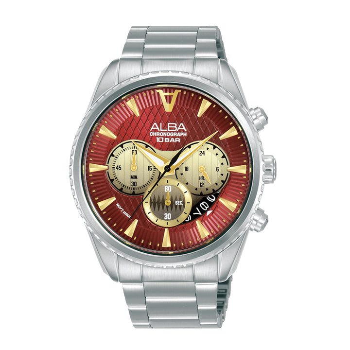 AT3J11X1 Red Textured Dial Chronograph - Kamal Watch Company