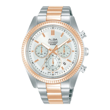 AT3K14X1 Silver-Gold Case Chronograph Watch