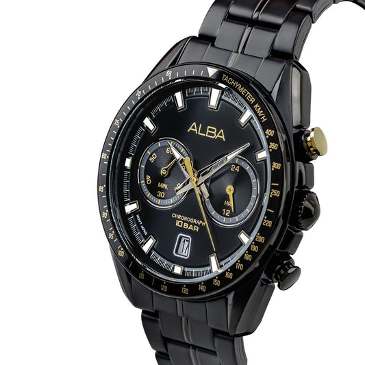 A4B013X1 Black Dial Chronograph Watch