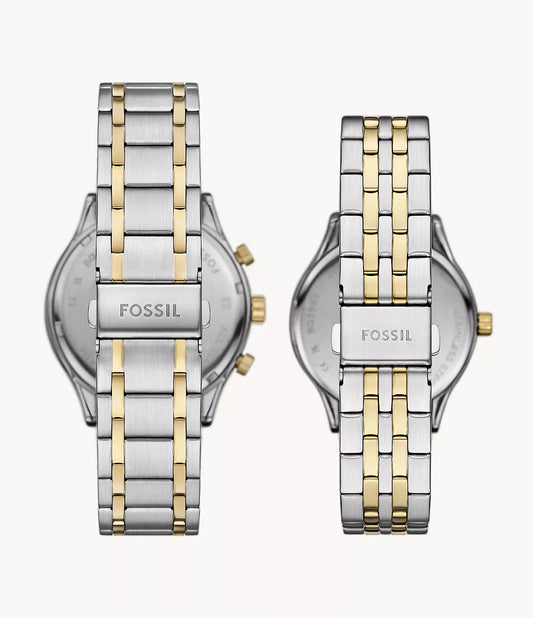 FOSSIL Fenmore Multifunction Two-Tone Stainless Steel Watch Set BQ2900SET