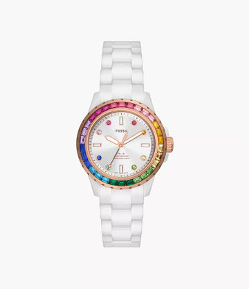 FB-01 Three-Hand White Ceramic Watch-CE1129I