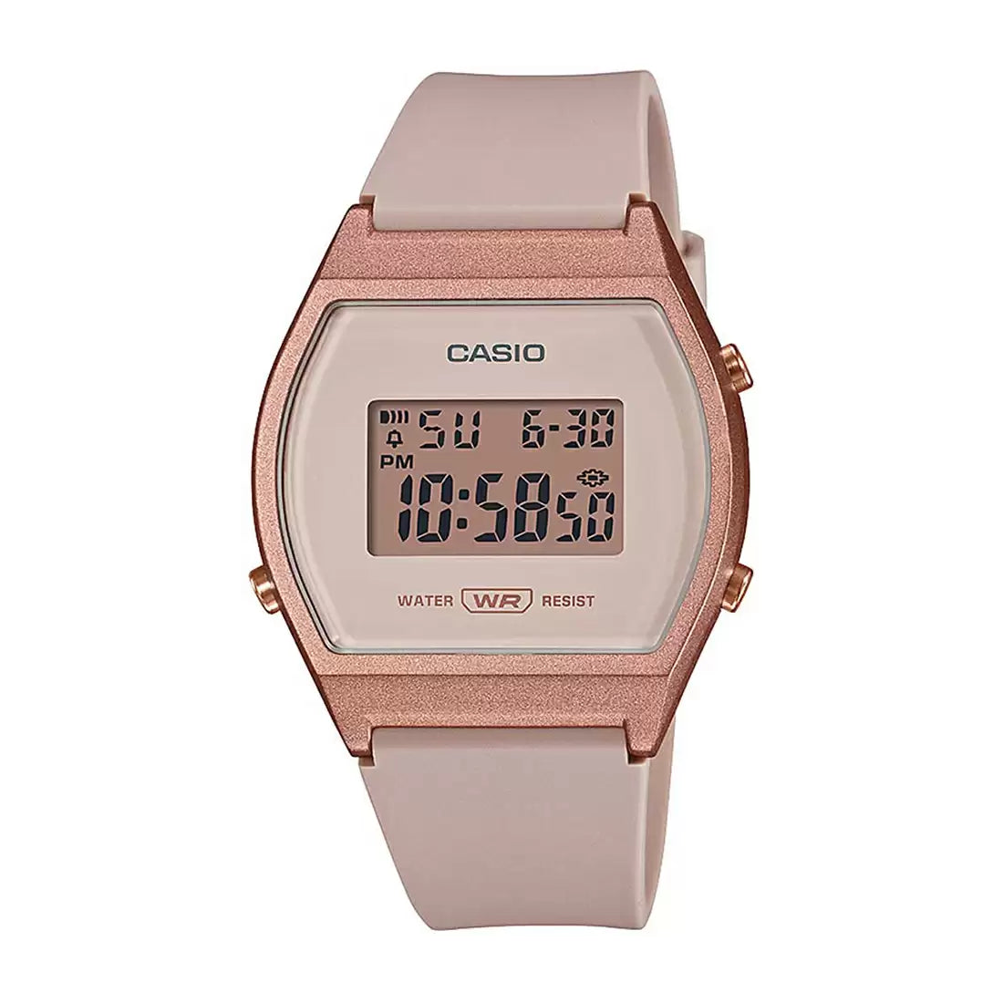 Casio Vintage Women Quartz Rose Gold Dial Digital Resin Watch D213