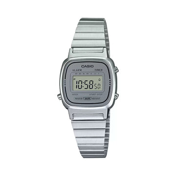 Casio Vintage Women Quartz Grey Dial Digital Stainless Steel Watch D342