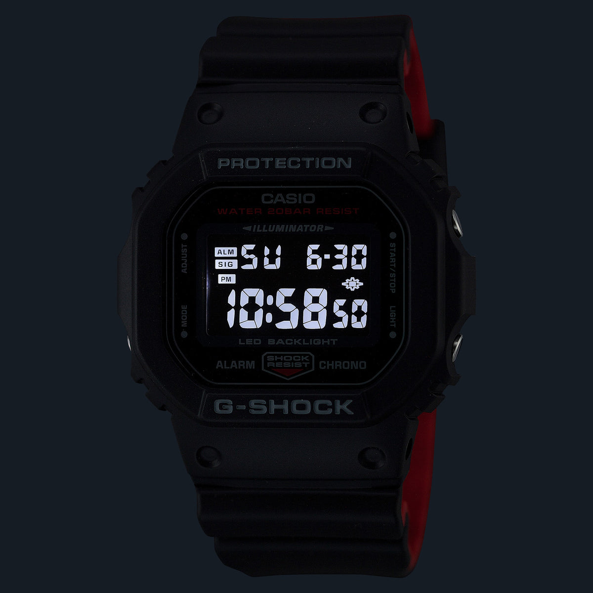Casio G-Shock DW-5600UHR-1 – illuminated dial