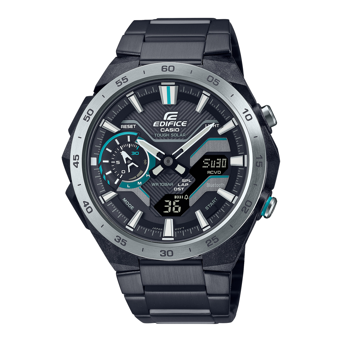 Casio Edifice ECB-2200DD-1A – front three-quarter view