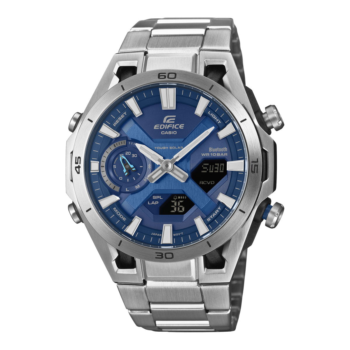 Casio Edifice ECB-2300D-2A – front three-quarter view
