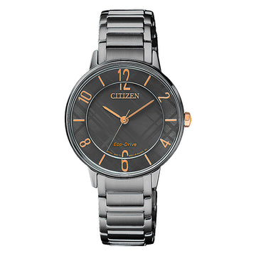 CITIZEN ECO-DRIVE LADIES WATCH GREY DIAL - EM0528-82H