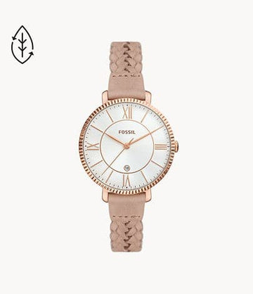 FOSSIL Jacqueline Three-Hand Date Latte Eco Leather Watch ES5207i - Kamal Watch Company