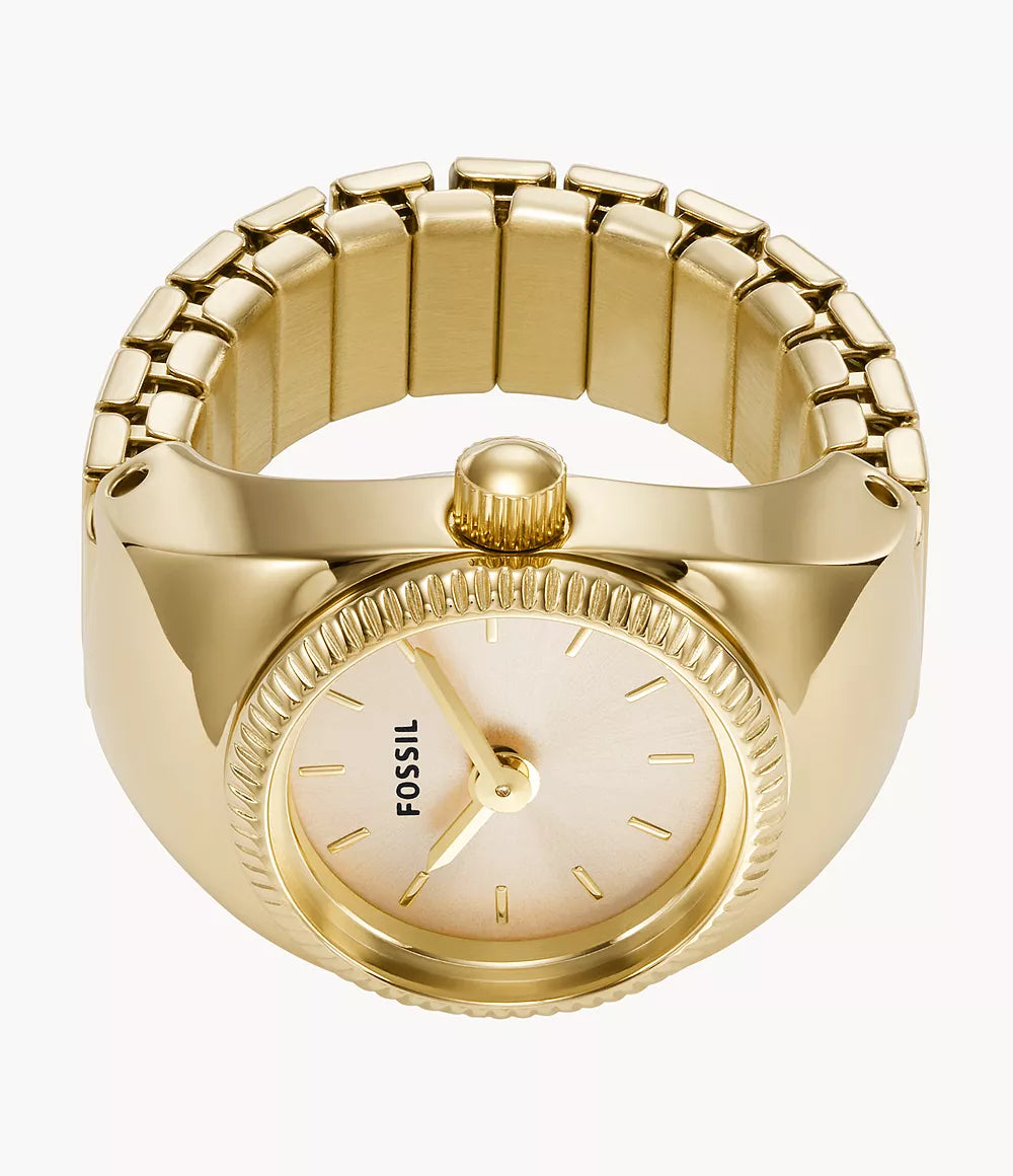 First Class Watch Ring Watch Ring Two-Hand Gold-Tone Stainless Steel
