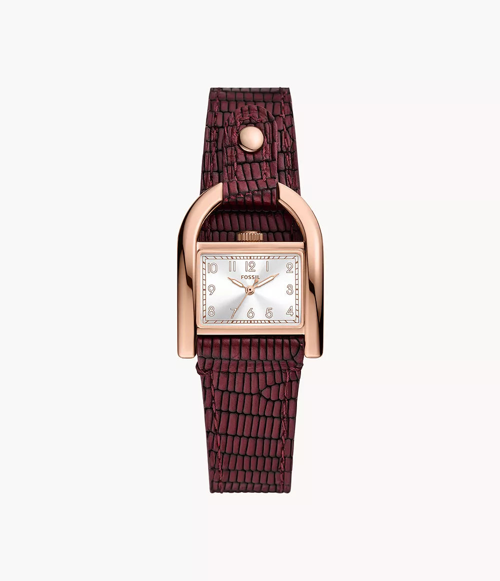 Harwell Three-Hand Red Lizard Leather Watch-ES5301I