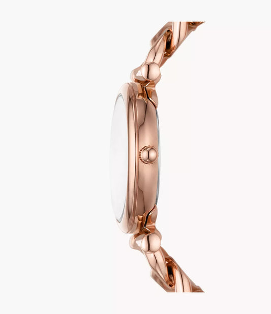 Carlie Three-Hand Rose Gold-Tone Stainless Steel Watch