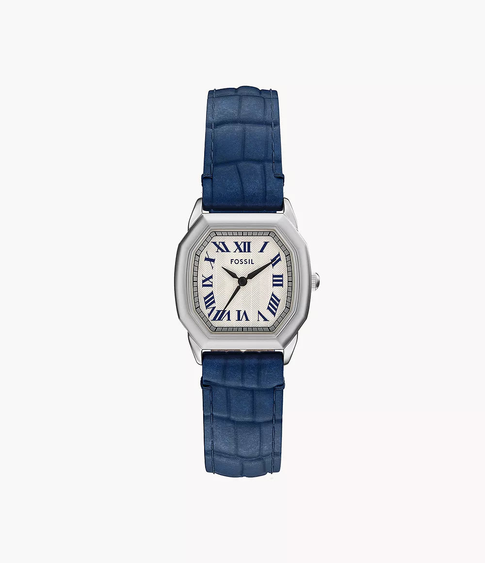 Fossil ES5425 Harlow Navy Croco Leather Watch for Women