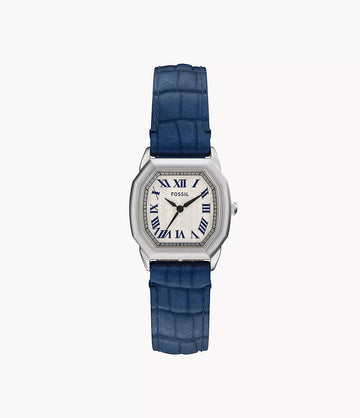Fossil ES5425 Harlow Navy Croco Leather Watch for Women
