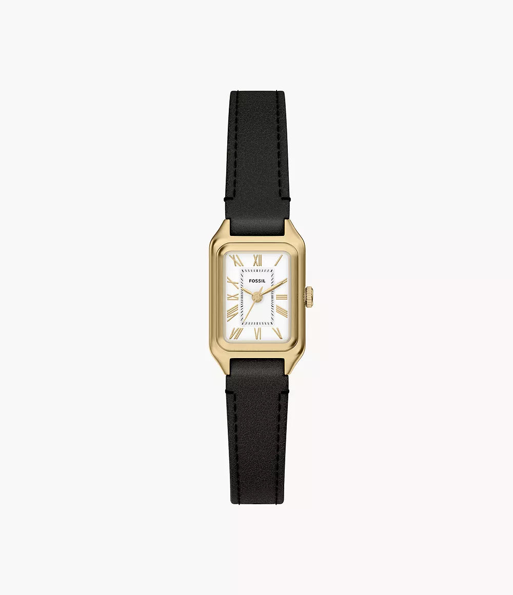 Fossil ES5470 Raquel Mini Black Leather Watch for Women