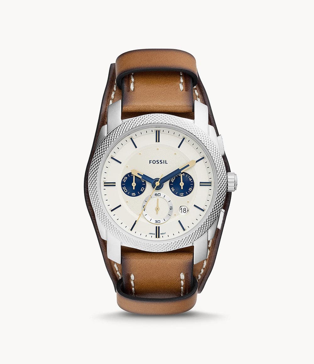 FOSSIL Machine Chronograph Tan Eco Leather Watch FS5922 - Kamal Watch Company