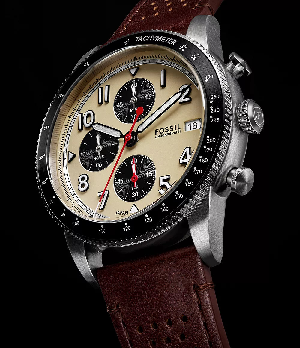 Sport Tourer Chronograph Brown LiteHide™ Leather Watch