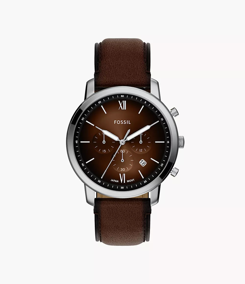 Fossil FS6143 Neutra Chronograph Brown Leather Watch for Men